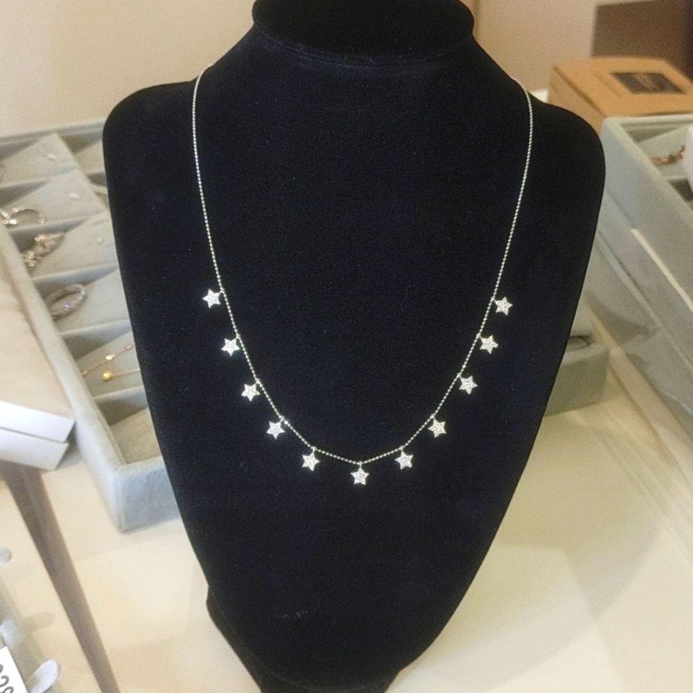 925 Sterling Silver Multi Small Stars Necklace